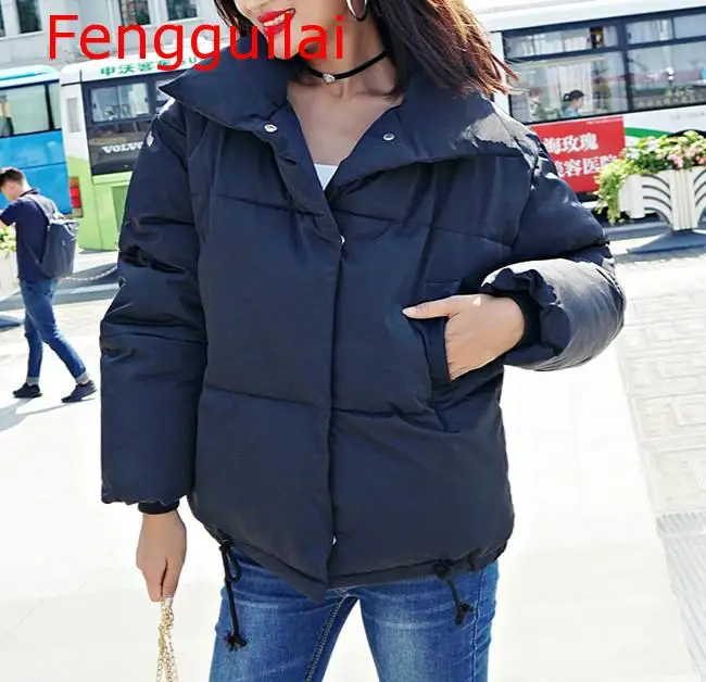 

women coat Stand Collar Breasted Buttons Female Coat Winter Womens Outwear Winter Jackets Autumn Cotton