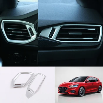 

For Ford Focus 2019 Carbon Fiber/Matte ABS Interior Front Door AC Vent Outlet Cover Trim 2PCS Left Hand Drive