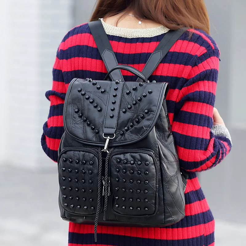 large genuine leather backpack