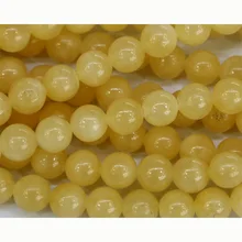 Натуральный желтый медовый Нефрит Круглый камень Бусины 3-18 мм FitJewelry DIY ожерелья или браслеты 1" 03463