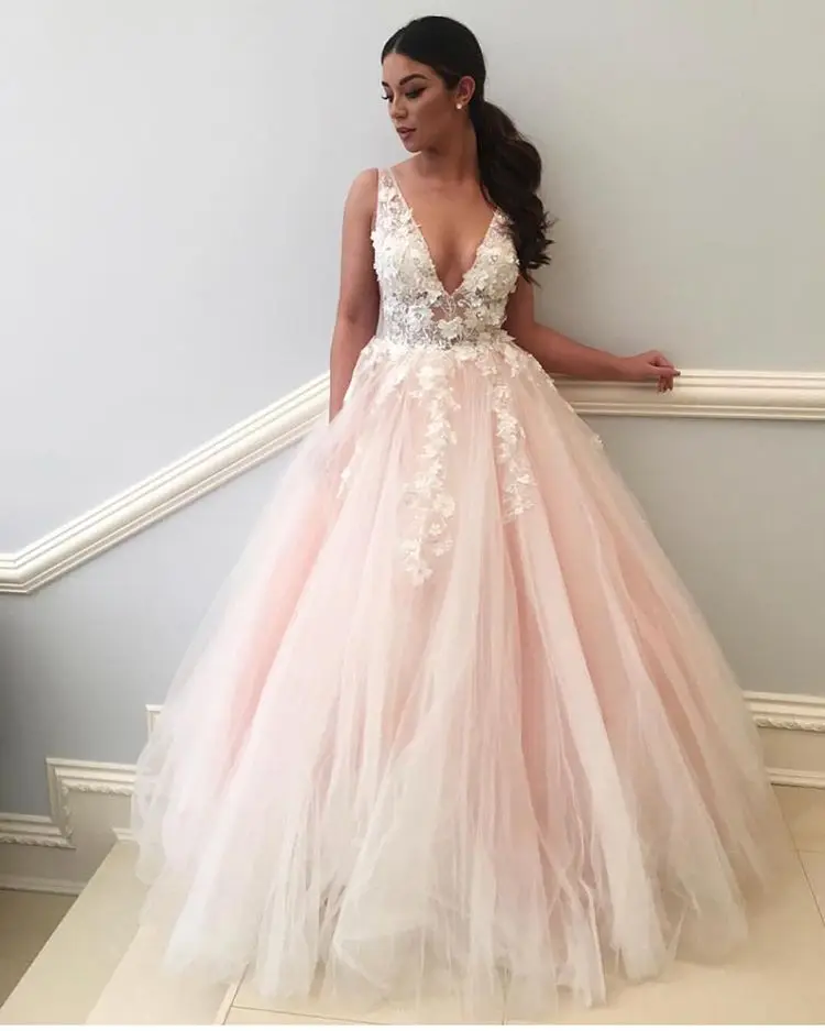 light pink wedding dress