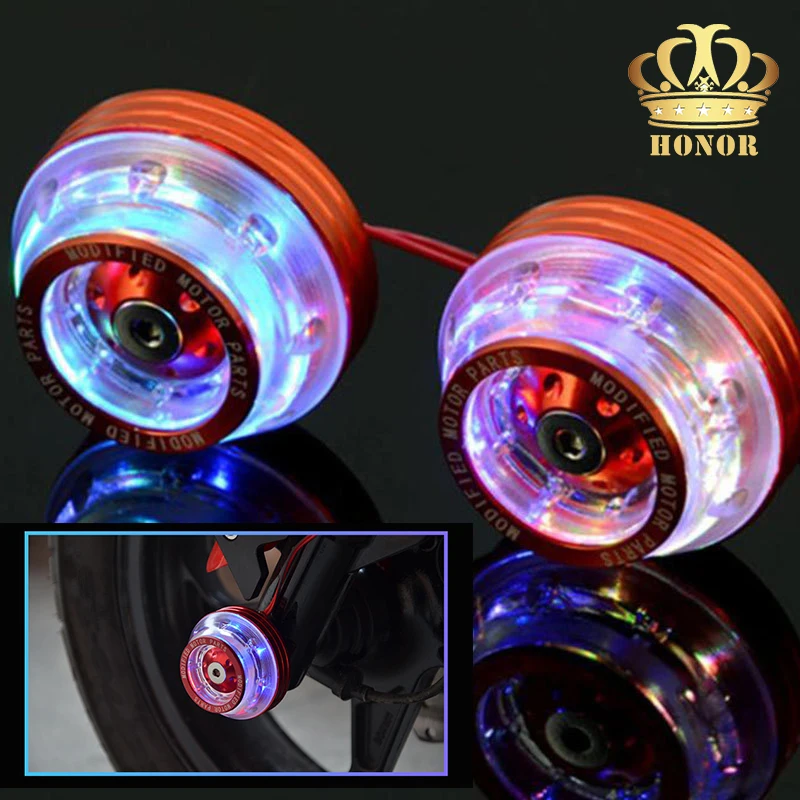 

Motorcycle 1 Pair of 12V lights Fork Frame Sliders Falling Protection Sliders Crash Protector Motocross
