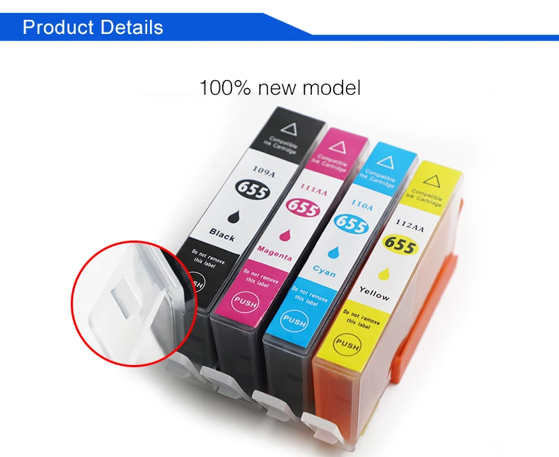 Substituição do Cartucho de Tinta para hp Hp655 para Deskjet Befon Compatível 4615 4625 4525 6520 6525 6625 Impressora 655 3525 5525 8 Cheap Cartuchos de tinta