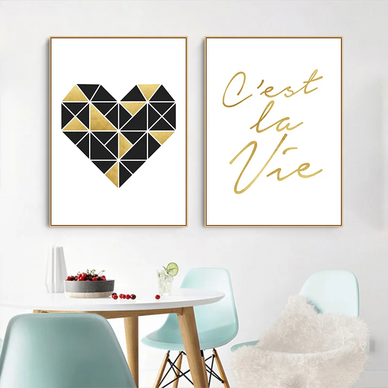 

Posters and Prints Minimalism Quote Modern Canvas Painting Wall Pictures For Living Room Home Decor Simple Abstract Heart Art