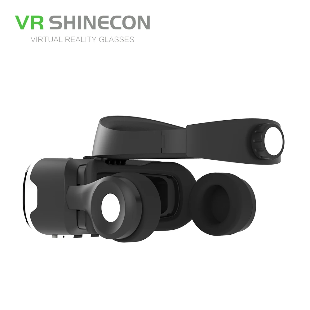 VR Shinecon 4,0 стерео виртуальной реальности смартфон 3D очки гарнитура Google VR коробка наушников Управление кнопка для 3,5-5," мобильный