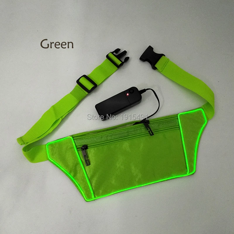 Flashlight Neon EL Wire Sport Waist Belt Pack For Men Stylish Glowing Sport Fitness Pockets with Led Light as Holiday Lighting Flashlight Neon EL Wire Sport Waist Belt Pack For Men Stylish Glowing Sport Fitness Pockets with Led Light as Holiday Lighting