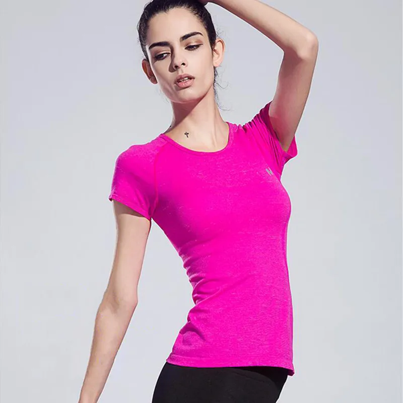 

High Quality Fitness Shirts Compression Shirts Women Sport Running short Sleeve Tees Tops Camiseta P191