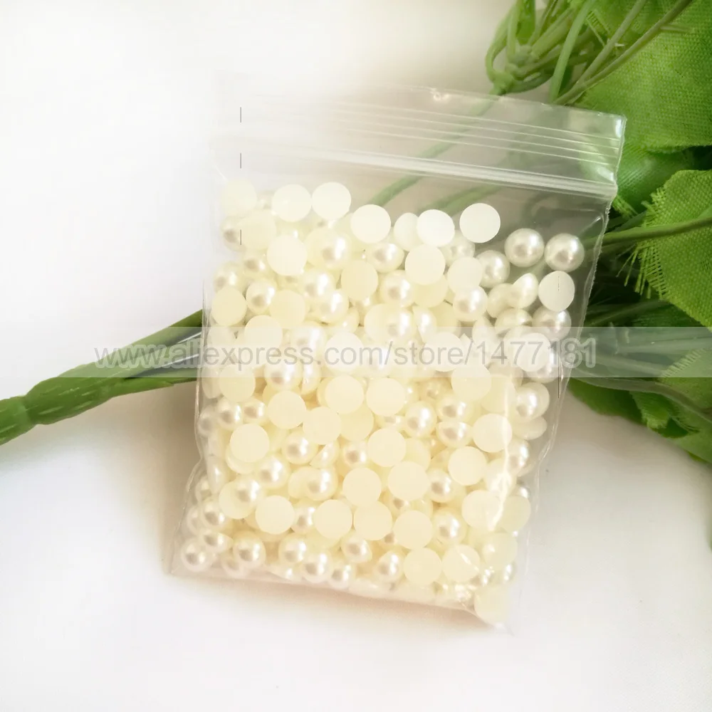 6mm Half Round Pearls ivory