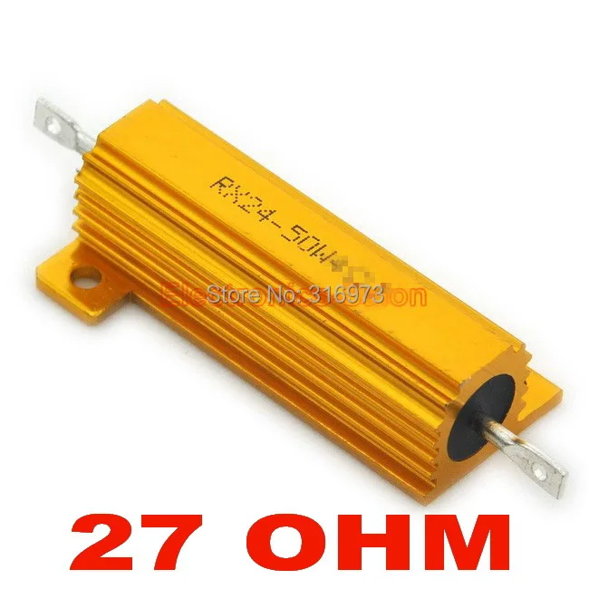 (20 шт./лот) 27 Ом 50 Вт проволочный Алюминиевый резистор Вт.|aluminum housed resistor|aluminum resistor27