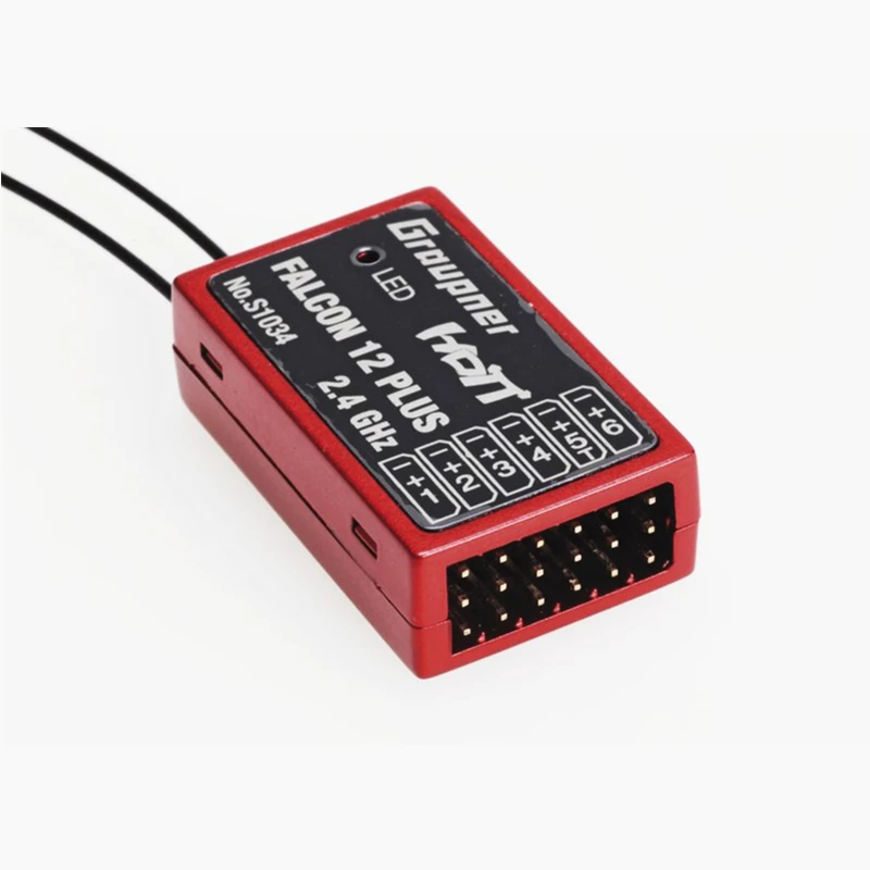 

Graupner HoTT Falcon 12 plus 2.4Ghz 6 Channel Receiver integrated 3-axis Gyro & acceleration sensor For RC Helicopter RC Drone