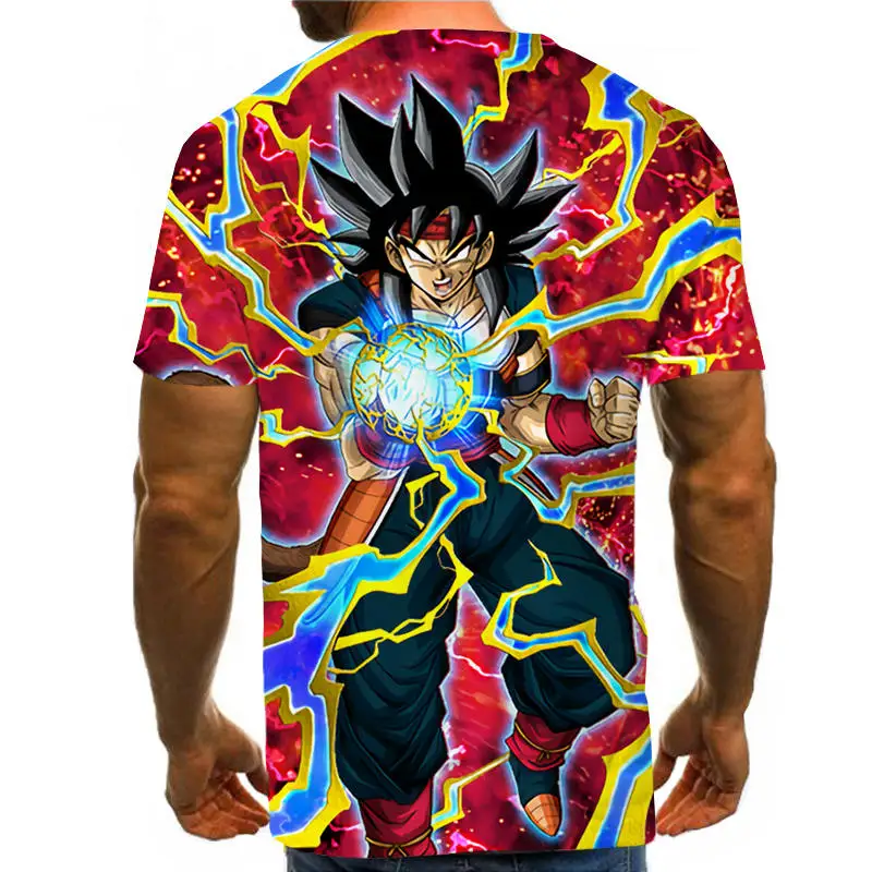 Супер Saiyan 3D футболка, аниме Dragon Ball Z Goku, летние модные футболки для мужчин/мальчиков, повседневная мужская футболка с рисунком, полный размер