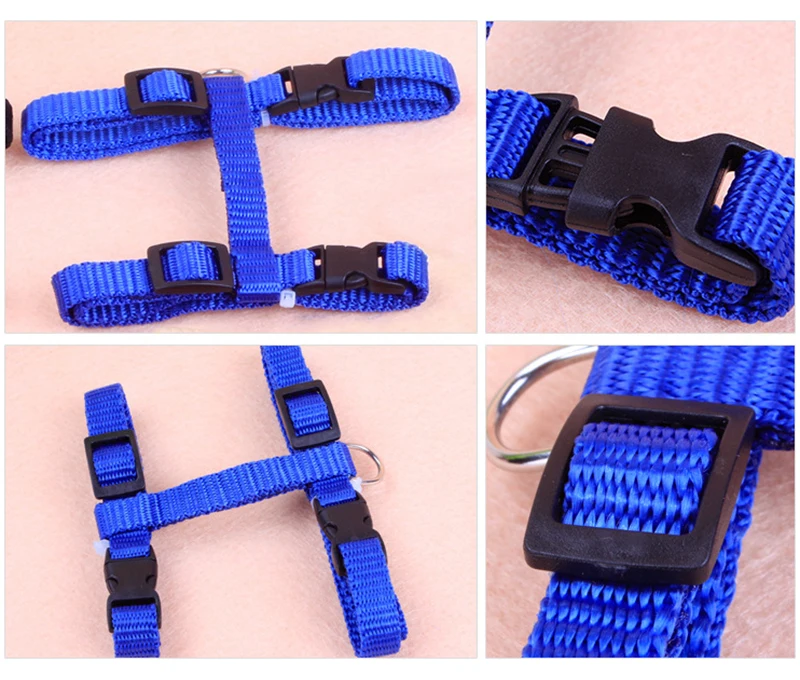 Cat Adjustable Nylon Harness Leash Pet Traction Lead Rope Kitten Walking Breast-band Halter Chest Straps Collar Multiple Color