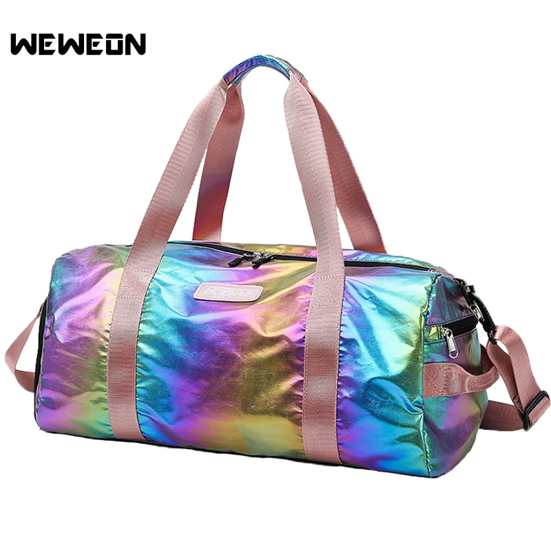 

Laser Gym Bag for Women Fitness Colorful Sport Bags Lady Stylish Yoga Handbag Light Travel Tote Waterproof Training Duffel Bag
