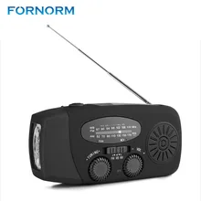FORNORM AM FM радио солнечная энергия ed рукоятка Mulit-Pupose с 3-светодиодный зарядное устройство для фонарика банк питания встроенный аккумулятор 1000 мАч