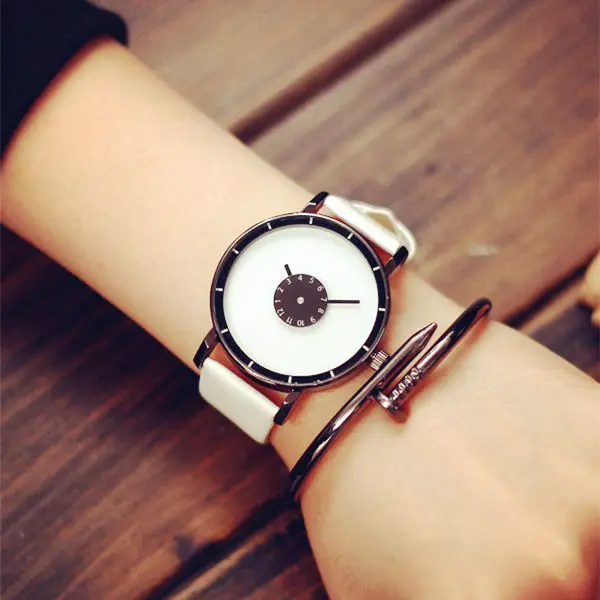 Unisex Leather Strap Minimalist Creative Classic Luxury Brand Fashion Casual wristwatches Men relogio Newly Design Quartz watch