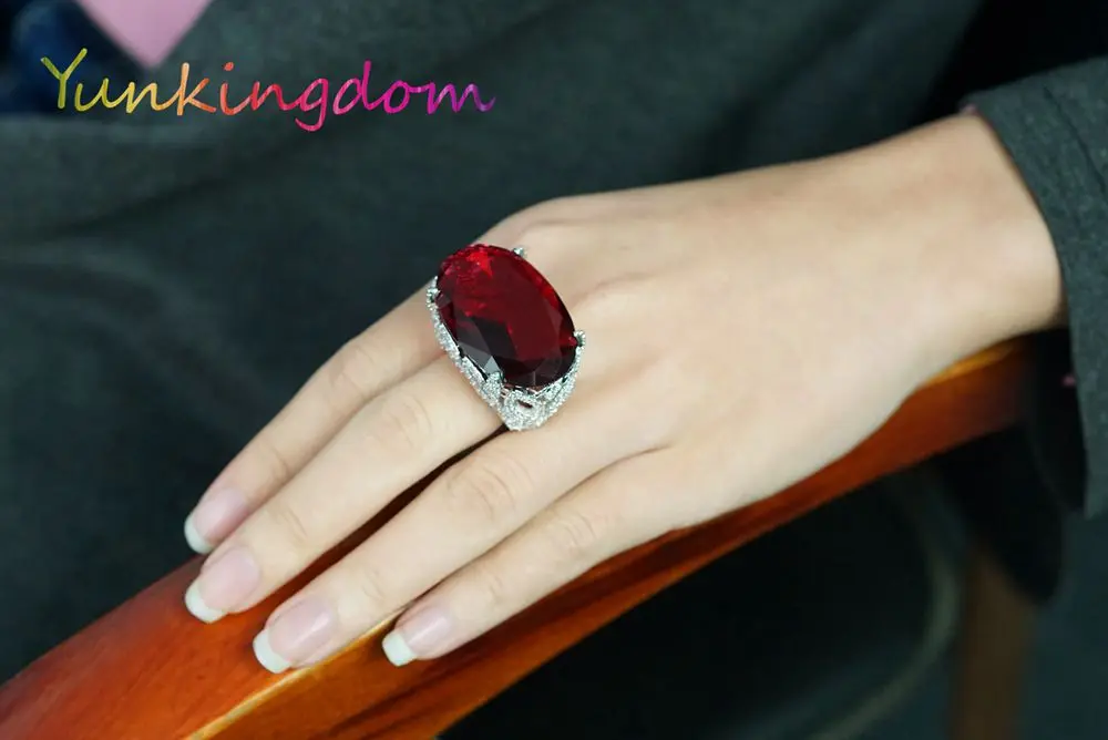 Yunkingdom 44 стильные изящные кольца для женщин, обручальное модное большое кольцо, роскошные геометрические ювелирные изделия