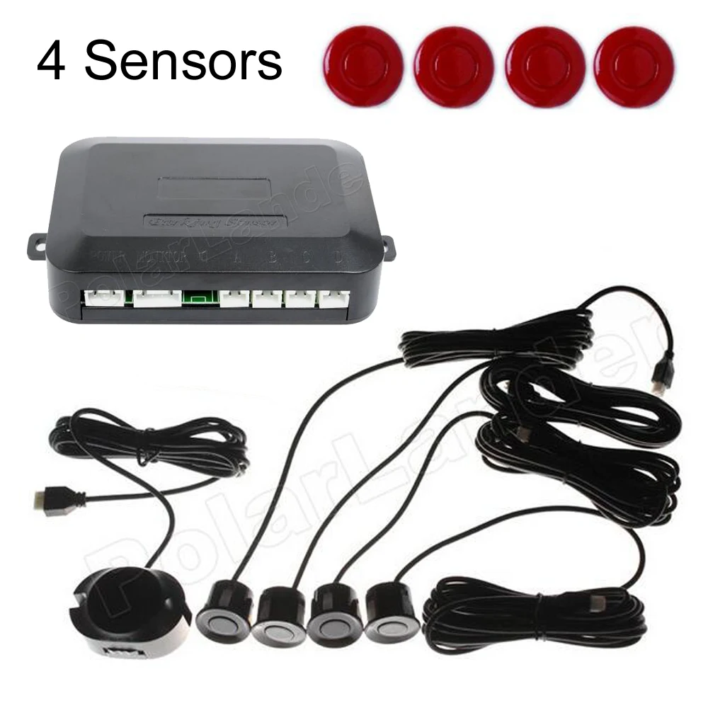 Car Parking Sensor Reverse Backup Radar sound alert System 4 Sensors Buzzer 44 colors car accessory 12V auto Parktronic | Автомобили и