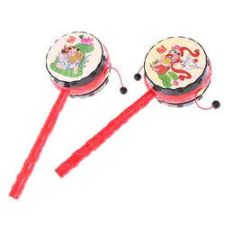 1 шт. мультфильм пластик Китайский традиционный погремушка, барабан, вращение Колокольчик музыка игрушки для малышей, детей забавная