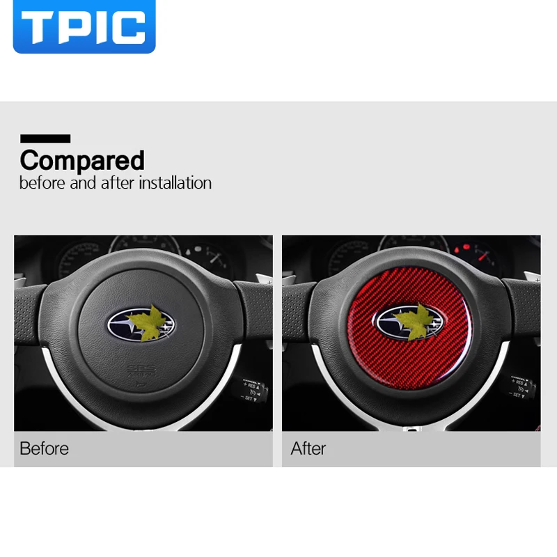 TPIC украшение салона автомобиля из углеродного волокна отделка рулевого колеса автомобиля наклейка крышка Стайлинг для Subaru BRZ 2013- аксессуары