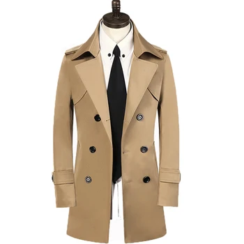 

2017 new arrival maleTrench outerwear fashion double breasted high quality medium-long plus size S-M-L-XL-2XL- 6XL-7XL-8XL-9XL