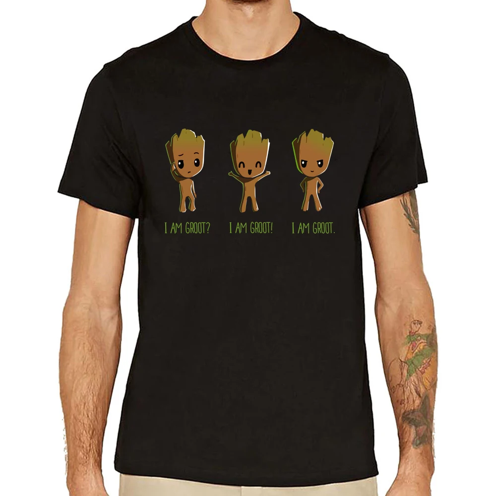 

2019 mens Plus size brand clothing funny men t-shirt i am groot Summer funny T Shirts Male cotton Tops Tees Homme T Shirt S-XXXL