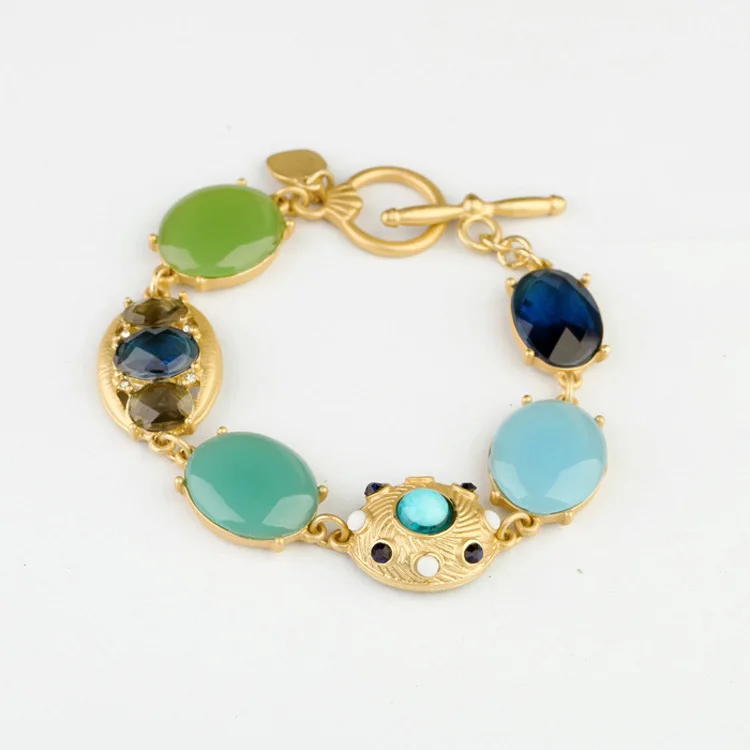 

Women's tranquil blues flex gem bracelet New hot fashion sweet beautiful bangles for women girls set B0123