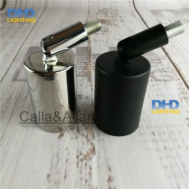 

Free shipping black/chrome color E27 iron cover with plastic socket and corner arm wall lamp fixture Edison bulb lamp holder