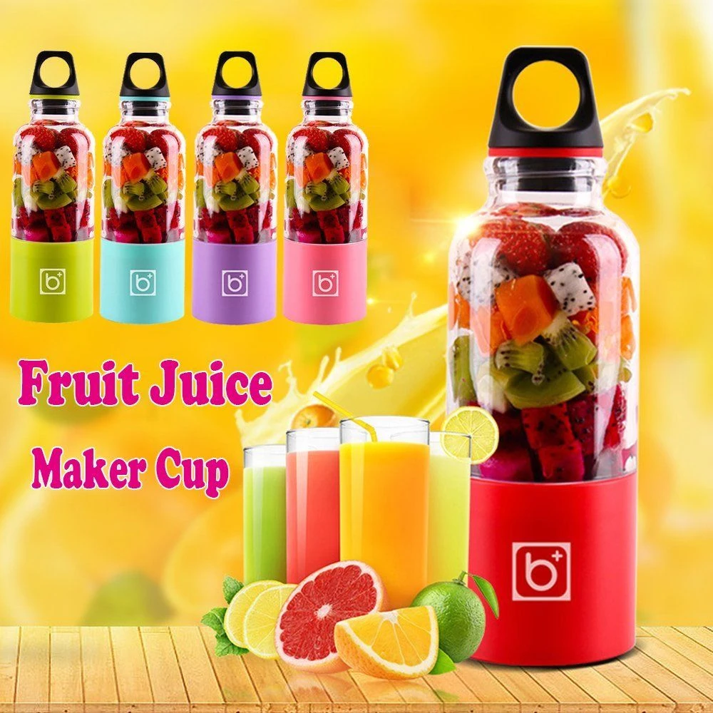 

500ML Electric Juicer Cup USB Rechargeable Vegetables Fruit Juice Maker Bottle Juice Extractor Blender Mixer Squeezers Reamers