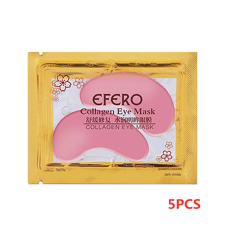 EFERO, 5 пар, кристальная коллагеновая маска для глаз, гелевая повязка для глаз, для удаления морщин, темных кругов, маска для глаз, подушечки для ухода за кожей, TSLM2 - Цвет: 04
