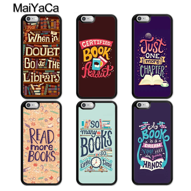 

MaiYaCa Read books Library Bookshelf Quotes Case For iphone 11 Pro MAX X XR XS MAX 6 6S 7 8 Plus 5 5S TPU Back Cover Fundas