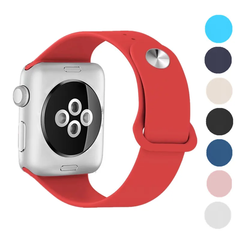 

ASHEI Sport Soft Silicone Band for Apple Watch Strap Series 3 42mm Replacement Wrist Watchbands for iWatch 3 2 1 38mm Watchbelt