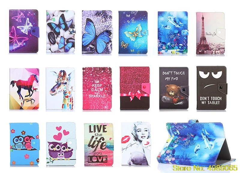 For Samsung Galaxy Tab 2 P5100 P5110 P5113 P5200 T530 Tablet Case Leather PU Stand Folio Shell Cartoon Universal 10.1 Inch Cover |
