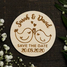 Пользовательские сохранить дату магниты, любовь птицы персонализированные Свадебный магнит, деревянный гость подарки магнит Свадебная вечеринка поставки