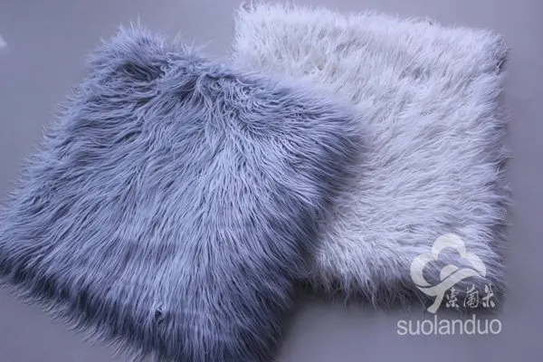 

Free shipping brand new long faux fur chair cushion / seat pad (silver white) P033