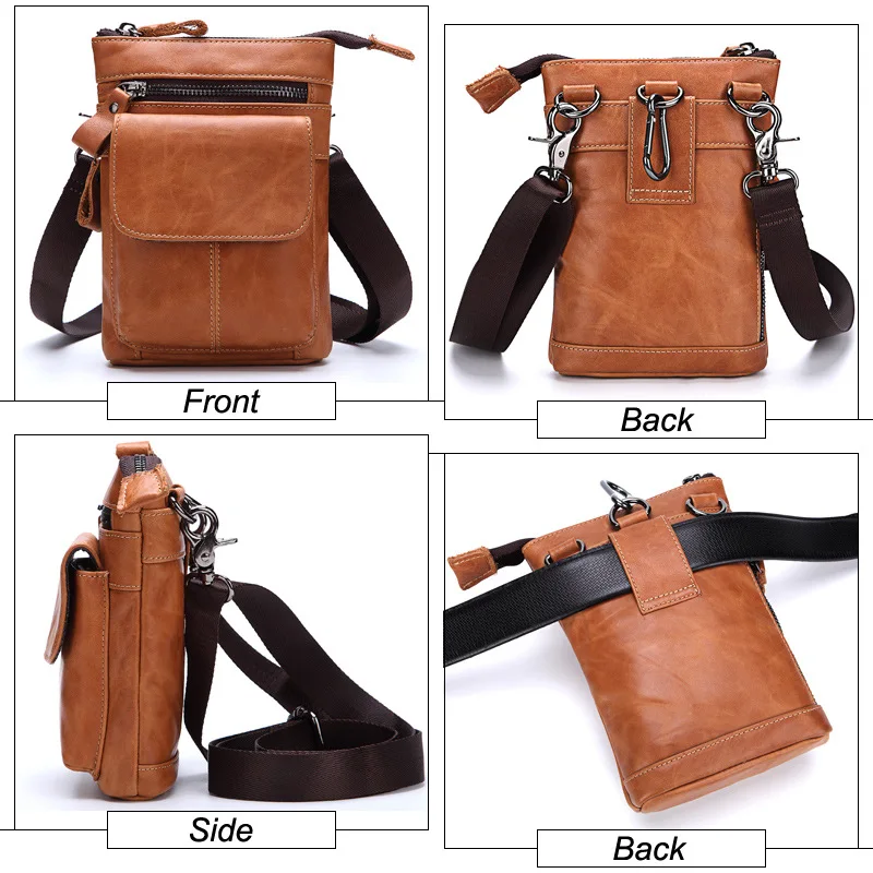 Мужская карманная сумка из натуральной кожи с ремнем, сумка для мобильного телефона, сумка на плечо из коровьей кожи, поясная сумка, многофункциональная деловая сумка