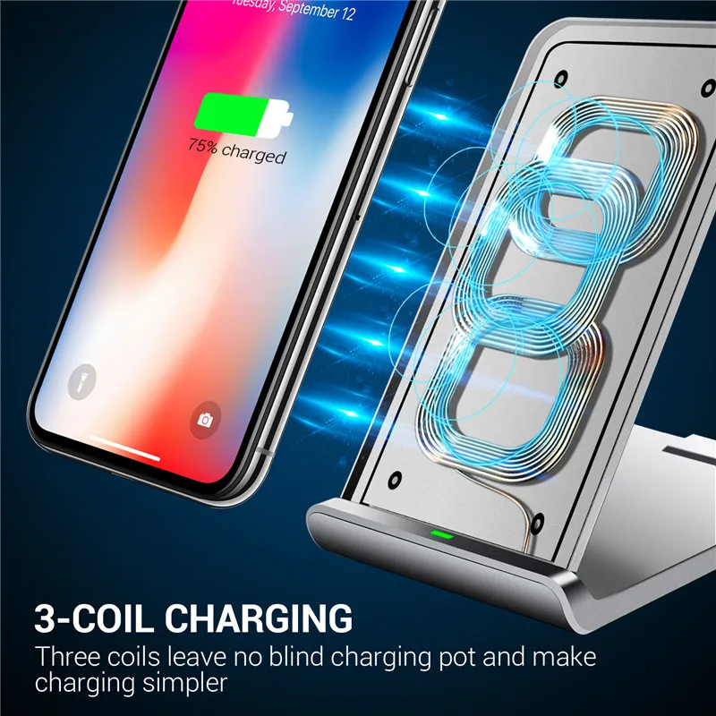 Turata Quick Charge 3 0 Беспроводной Зарядное устройство для iphone X USB быстрой зарядки база