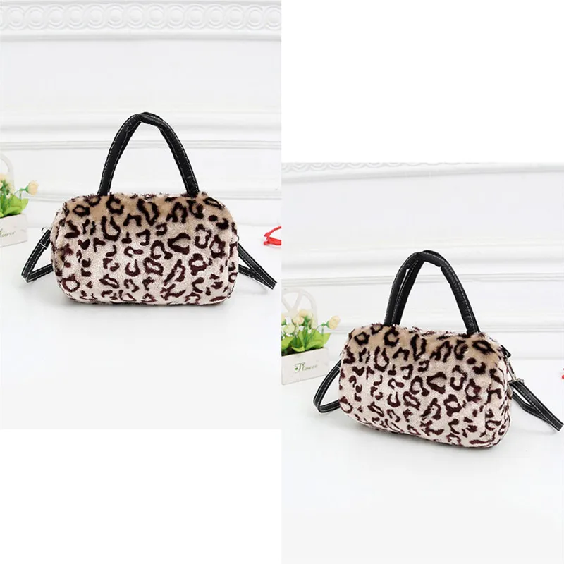 

2016Winter Women's Leather Messenger Fur Bag Handbags Shoulder Cross body Bag Fashion Vintage Leopard Bags Clutch satchels Purse