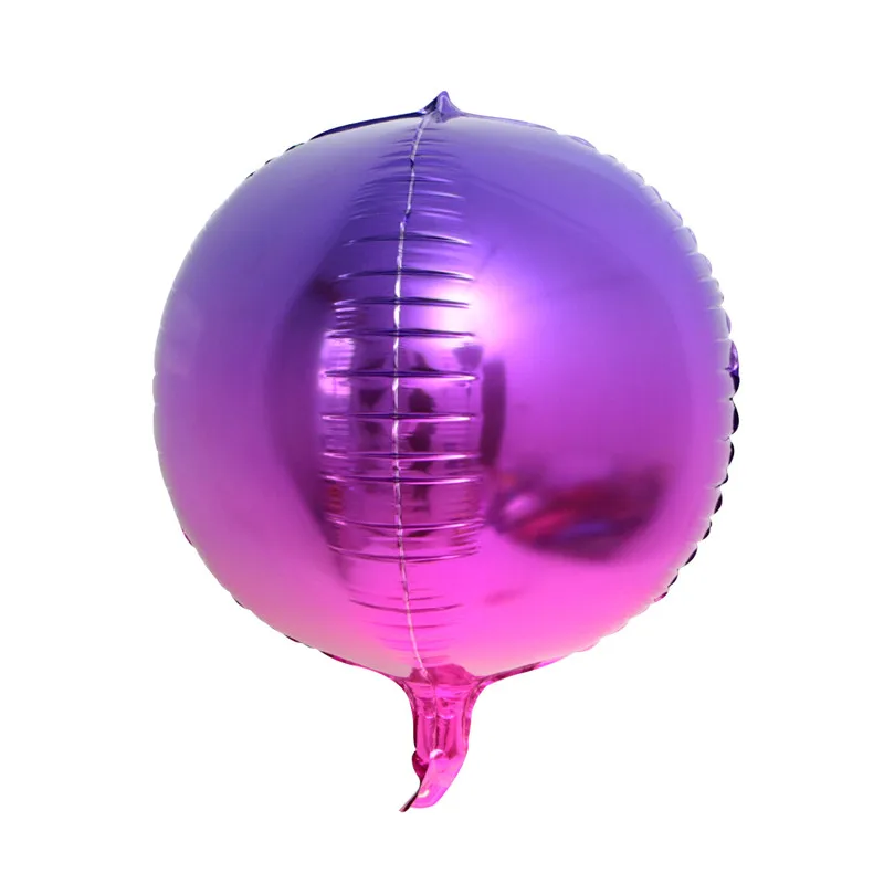 20 шт. 22 дюйма 4D диско алюминиевый гелиевый шарик из фольги круглый градиент металлический объемный шар День Рождения Вечеринка Свадьба душ деко - Цвет: purple