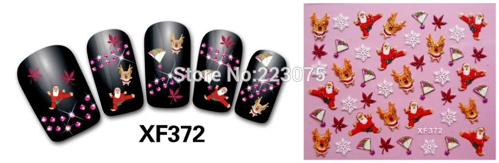 Модный популярный Рождественский дизайн Обертывания Стикеры 3D на ногти Nail Art Фольга Советы Наклейки DIY подарок 20 шт./партия