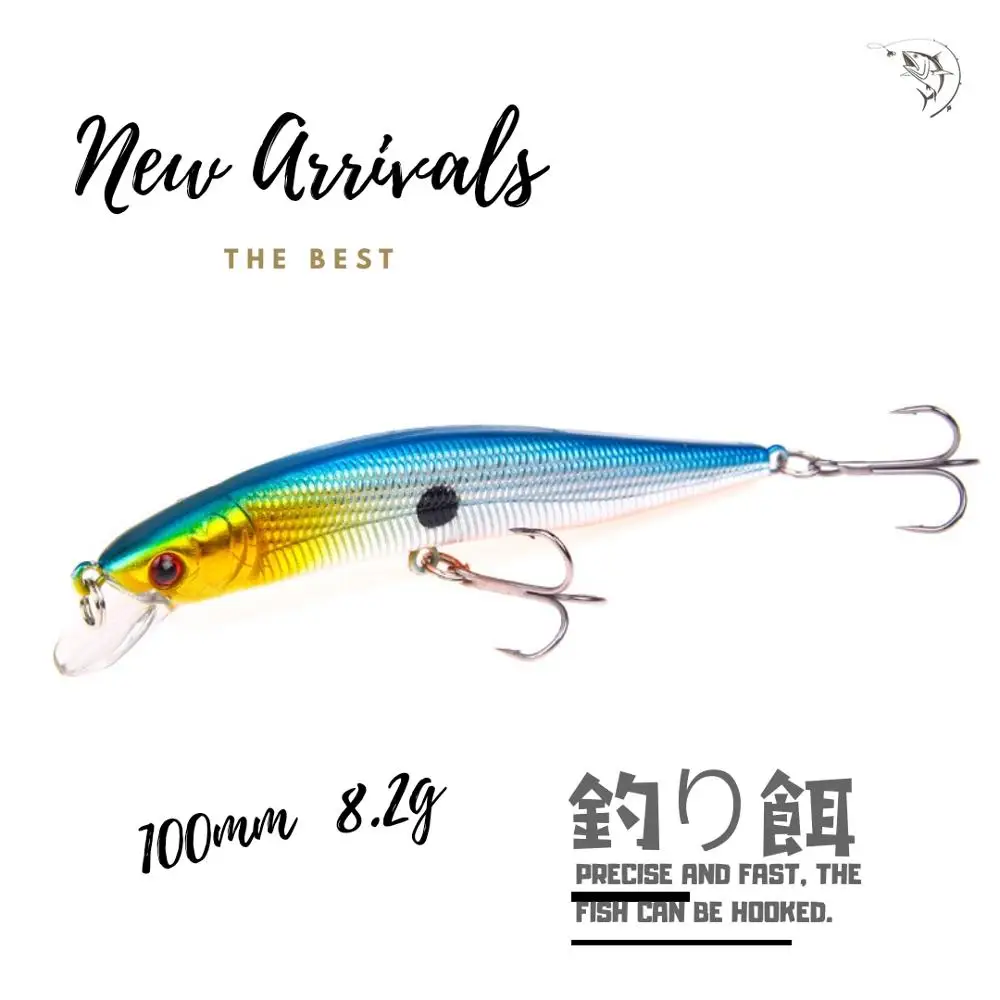  1pcs Fishing Lure Bait Minnow 10cm 8.2g Jerkbait Deep Swim Wobblers Crankbait Ocean Hot Quality Pro