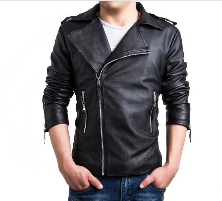 Euramerican stylish pu leanter jacket men's personality jacket men more