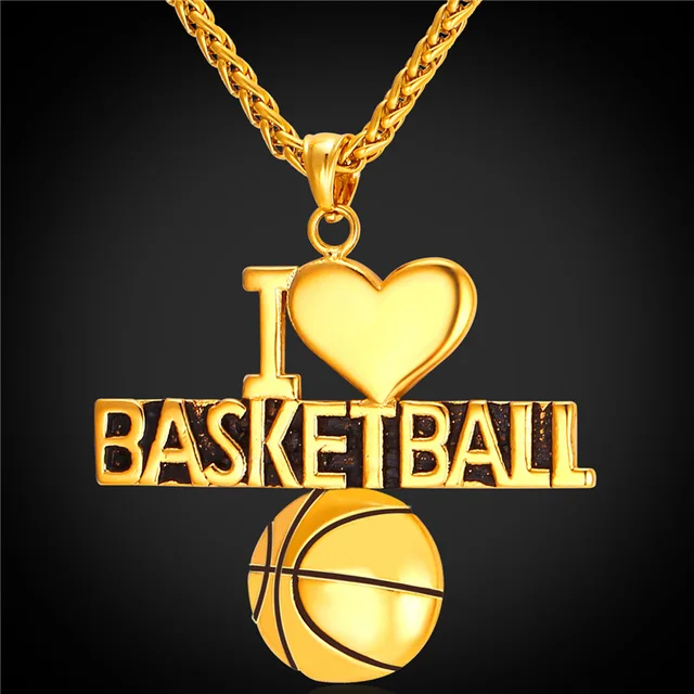 Buy Basketball Pendant Charm Necklace I Love
