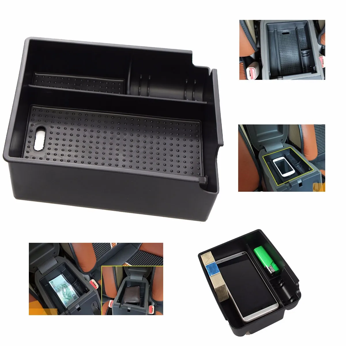Car Central Armrest Storage Box Glove Box Container for HYUNDAI IX35 ...