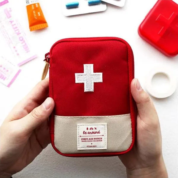 Красный синий портативный для путешествий Аптечка домашняя маленькая сумка для хранения медицинская коробка аварийный чехол для таблеток для выживания S/L