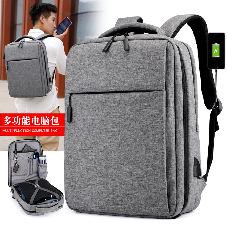 

2018 New Mens Backpack Computer Bag for Apple Dell Xiaomi Laptop Bag Waterproof Shockproof Lenovo USB Charging Backpack Black