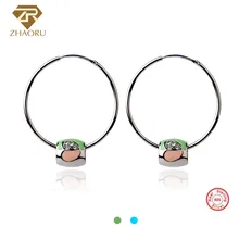

ZHAORU 925 Sterling Sliver Earrings Ear Loop Swarovski Earring Pandore Charm Earring for Women Fashion Fine Jewelry Earring Gift