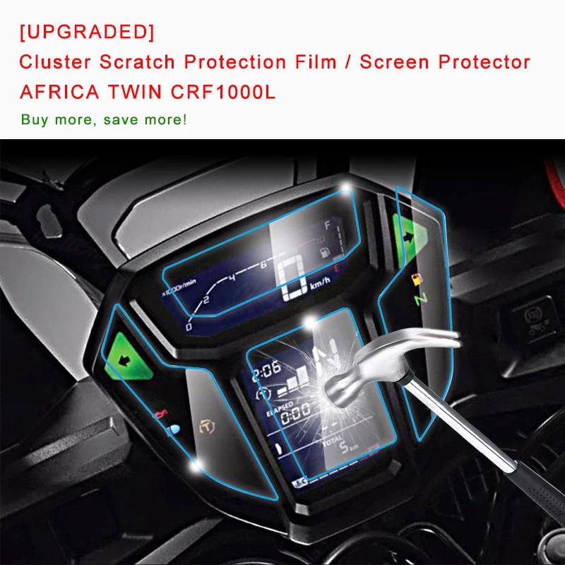[UPGRADED] For HONDA AFRICA TWIN CRF1000L Cluster Scratch Protection Film Screen Protector Blue Light Explosion-proof Brand New (4)