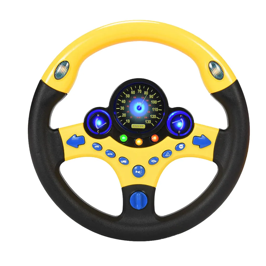 Владелец магазина рекомендует Детский пилот имитация рулевого колеса гоночный водитель игрушка обучающая звучащая детская игра игрушка для детей - Цвет: B No base