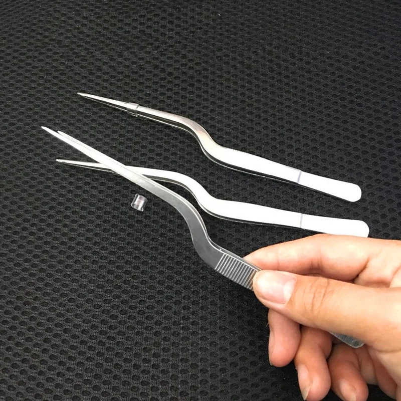 

Multiple Specifications Chef Plating Tweezer Tongs Serving Presentation Stainless Steel Offset Chef Kitchen Tool Home Gadgets