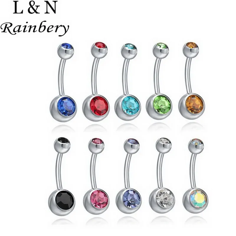 

Rainbery 10Pc Mix Colors Ranbom Fashion Anti Allergy Simple Lounger Titanium Earrings Ear Nail Belly Button Rings Navel Piercing